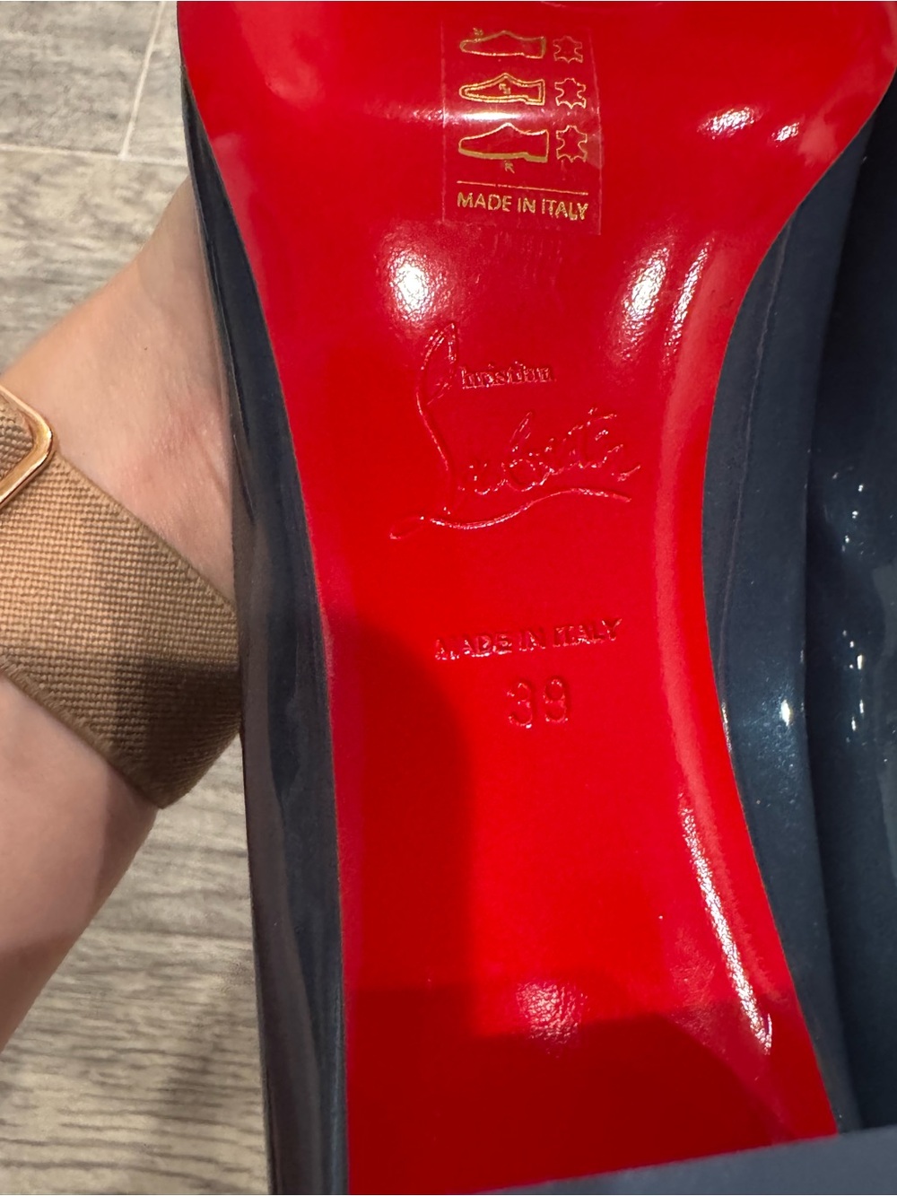 New Christian Louboutin denim blue Miss Jane patent leather Mary Jane pumps 55 - Picture 10 of 11